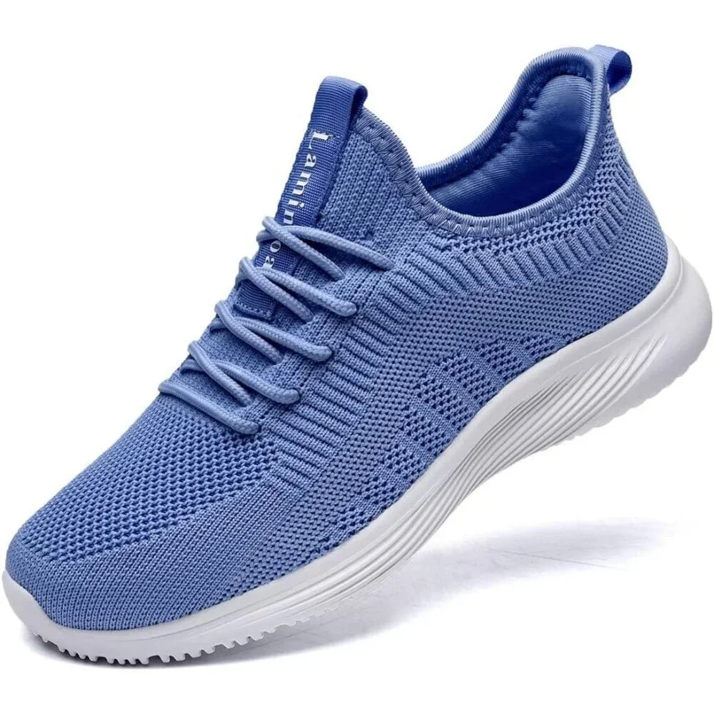 Women's Blue Non Slip Casual Running Lightweight Mesh Fashion Sneakers